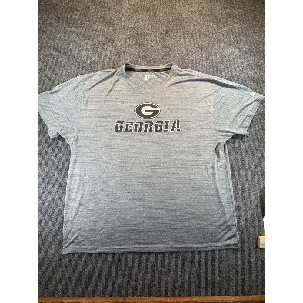 Russell Athletic Georgia Bulldogs T Shirt Mens 3XL Gray Heather Performance Tee